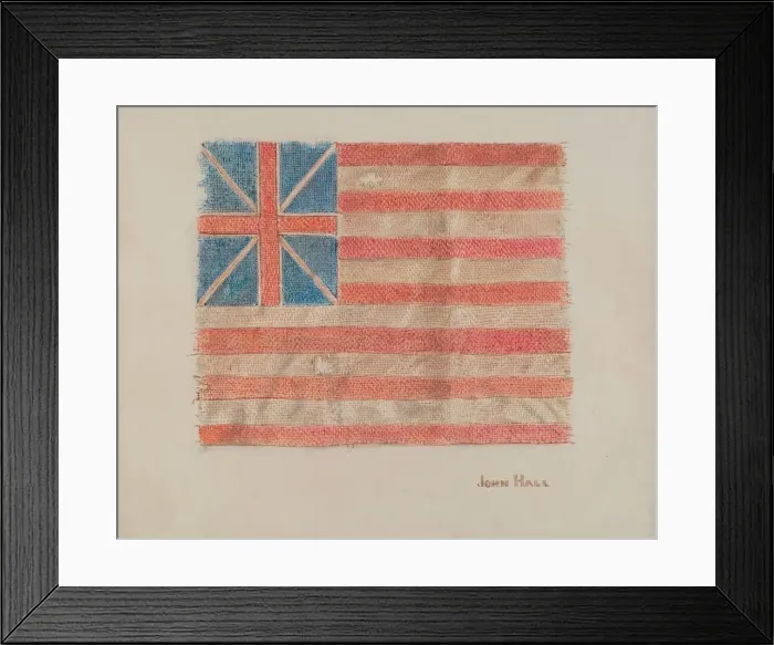Framed Print : Miniature Revolutionary Flag, c. 1940. Creator: John Hall Framed Print : Miniature Revolutionary Flag, c. 1940. Creator: John Hall