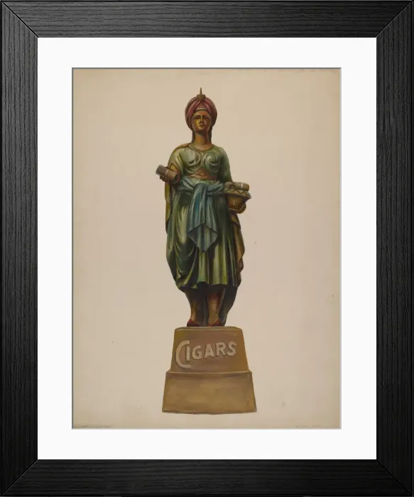 Framed Print : Cigar Store Figure, c. 1937. Creator: Walter Hochstrasser Framed Print : Cigar Store Figure, c. 1937. Creator: Walter Hochstrasser