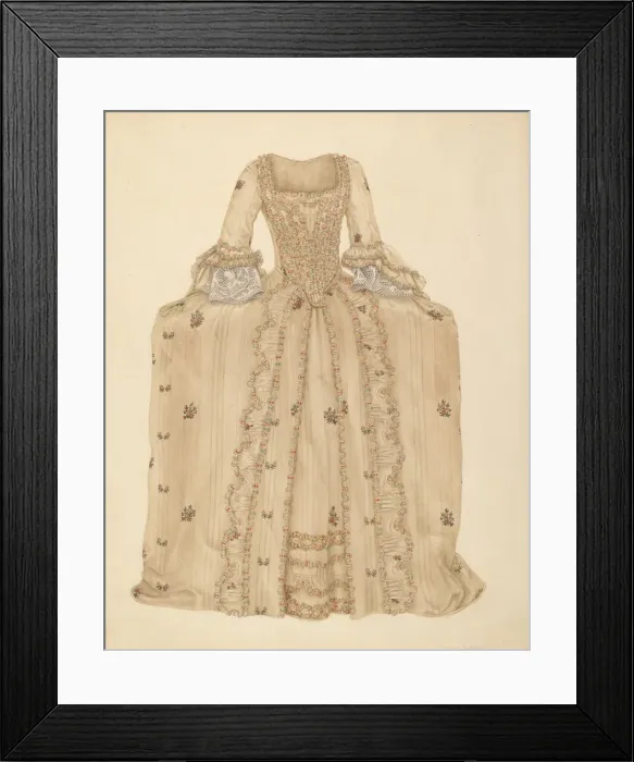 Framed Print : Brocaded Silk Dress, c. 1939. Creator: Gertrude Lemberg Framed Print : Brocaded Silk Dress, c. 1939. Creator: Gertrude Lemberg