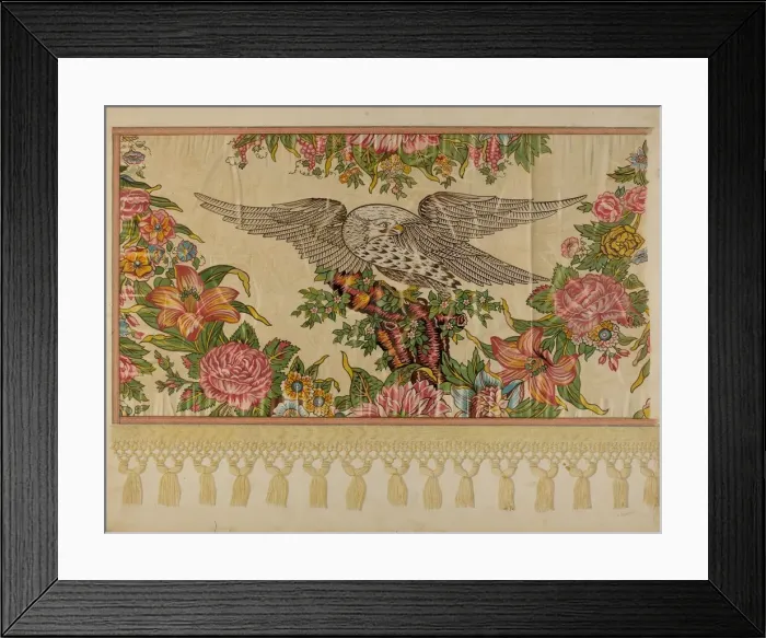 Framed Print : Chintz Valance for Poster Bed, c. 1935. Creator: Raymond Manupelli Framed Print : Chintz Valance for Poster Bed, c. 1935. Creator: Raymond Manupelli
