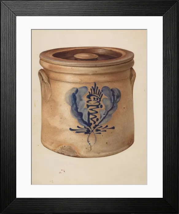 Framed Print : Crock with Cover, c. 1940. Creator: Isadore Goldberg Framed Print : Crock with Cover, c. 1940. Creator: Isadore Goldberg