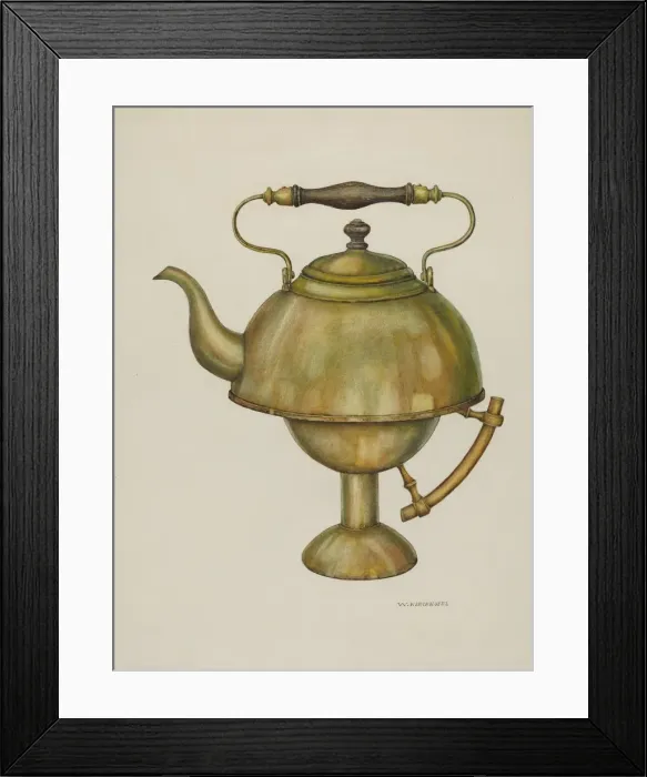 Framed Print : Tea Kettle, c. 1940. Creator: William Kieckhofel Framed Print : Tea Kettle, c. 1940. Creator: William Kieckhofel
