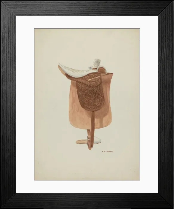 Framed Print : Side Saddle, c. 1940. Creator: Randolph F Miller Framed Print : Side Saddle, c. 1940. Creator: Randolph F Miller