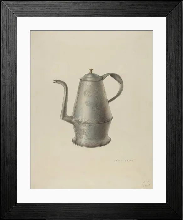 Framed Print : Coffee Pot, c. 1938. Creator: John Koehl Framed Print : Coffee Pot, c. 1938. Creator: John Koehl