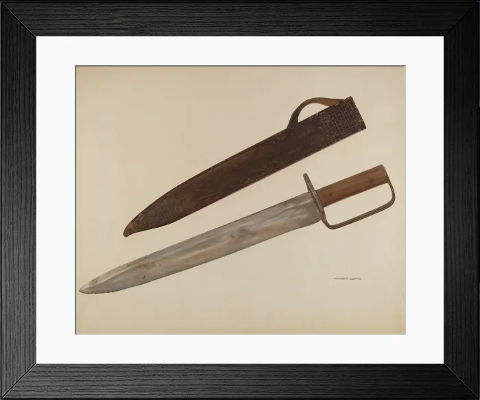 Framed Print : Trench Knife and Sheath, c. 1941. Creator: William Ludwig Framed Print : Trench Knife and Sheath, c. 1941. Creator: William Ludwig