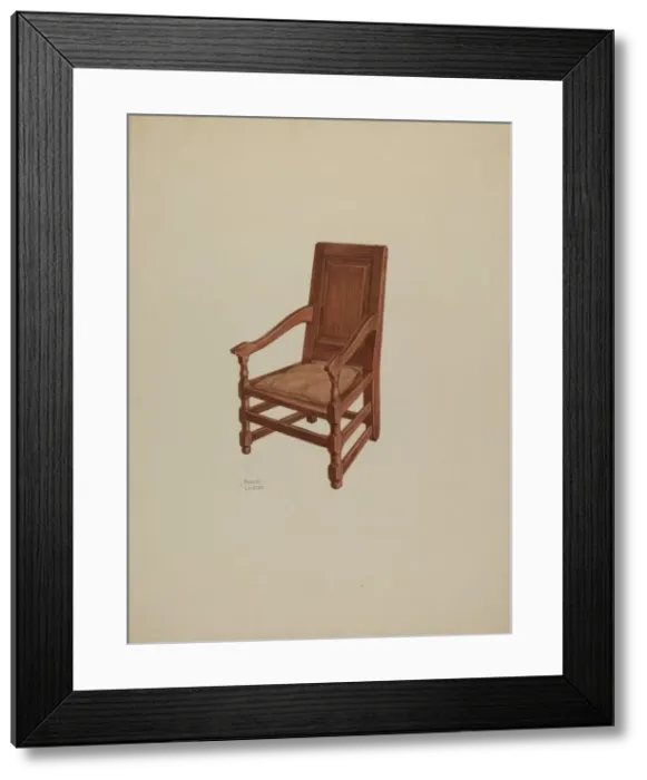 Framed Print : Pa. German Chair, c. 1938. Creator: Frances Lichten Framed Print : Pa. German Chair, c. 1938. Creator: Frances Lichten