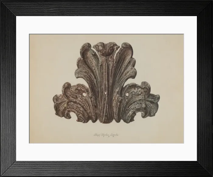 Framed Print : Ornamental Iron Leaf, 1938. Creator: Lloyd Charles Lemcke Framed Print : Ornamental Iron Leaf, 1938. Creator: Lloyd Charles Lemcke