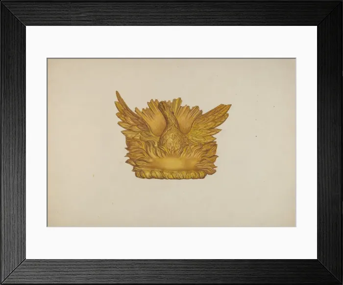 Framed Print : Ornamental Wood Carving: Eagle, c. 1940. Creator: Harriette Gale Framed Print : Ornamental Wood Carving: Eagle, c. 1940. Creator: Harriette Gale