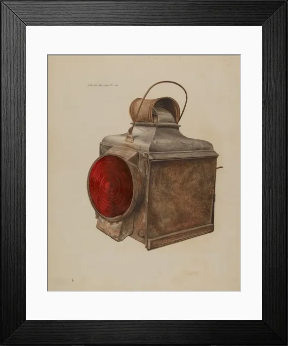 Framed Print : Railway Lantern, 1938. Creator: Albert Geuppert Framed Print : Railway Lantern, 1938. Creator: Albert Geuppert
