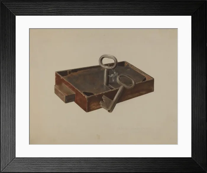Framed Print : Bar Lock and Keys, 1940. Creator: Alexander Anderson Framed Print : Bar Lock and Keys, 1940. Creator: Alexander Anderson