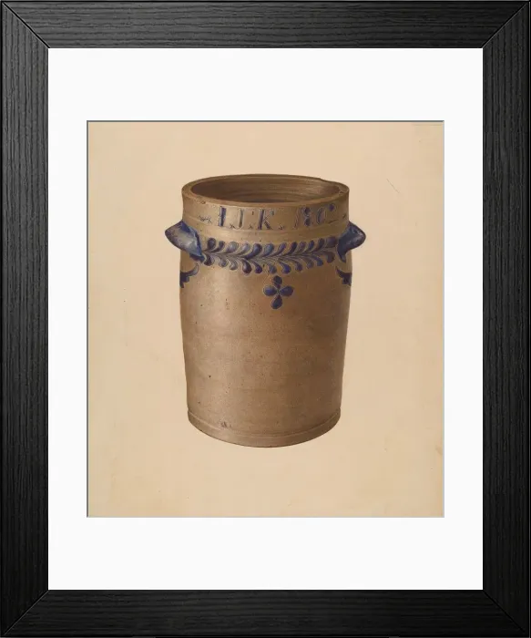 Framed Print : Stoneware Jar, c. 1940. Creator: Joseph Goldberg