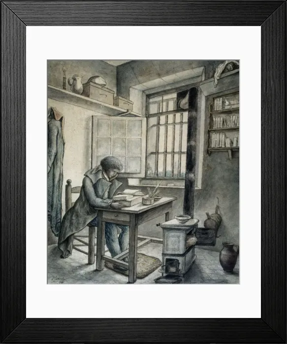 Framed Print : AndreChenier at the Prison Saint-Lazare, ca 1794