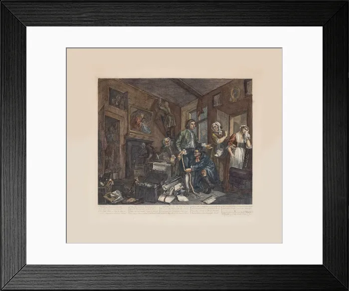 Framed Print : A Rakes Progress, Plate 1: The Young Heir Takes Possession Of The Misers Effects Framed Print : A Rakes Progress, Plate 1: The Young Heir Takes Possession Of The Misers Effects