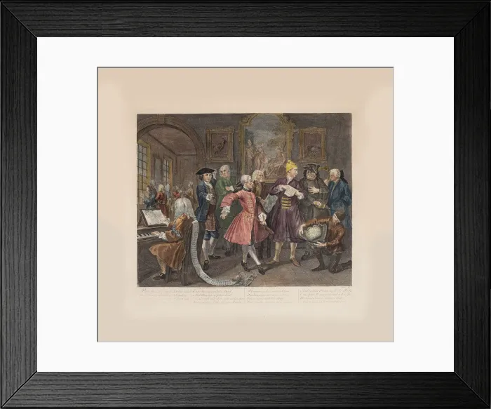 Framed Print : A Rakes Progress, Plate 2: Surrounded By Artists And Professors, ca 1735 Framed Print : A Rakes Progress, Plate 2: Surrounded By Artists And Professors, ca 1735