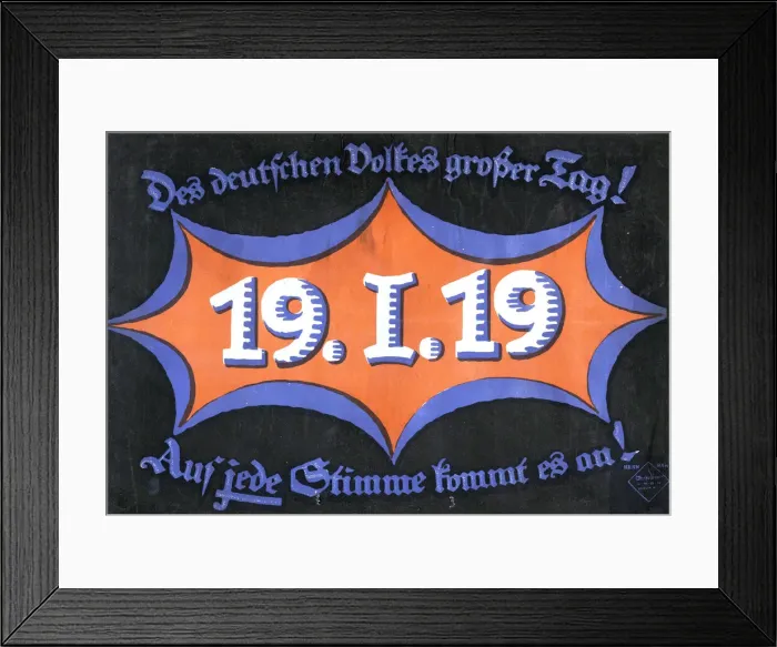 Framed Print : 19 January 1919. German federal election, 1919. Creator: Anonymous Framed Print : 19 January 1919. German federal election, 1919. Creator: Anonymous