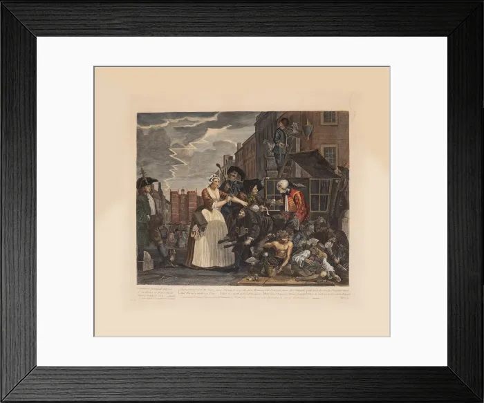 Framed Print : A Rakes Progress, Plate 4: Arrested For Debt, ca 1735. Creator: Hogarth Framed Print : A Rakes Progress, Plate 4: Arrested For Debt, ca 1735. Creator: Hogarth