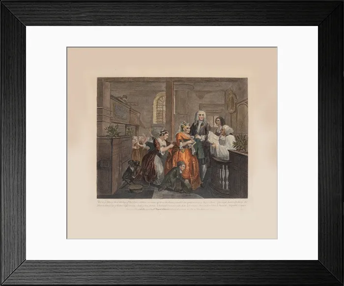 Framed Print : A Rakes Progress, Plate 5: Married To An Old Maid, ca 1735 Framed Print : A Rakes Progress, Plate 5: Married To An Old Maid, ca 1735