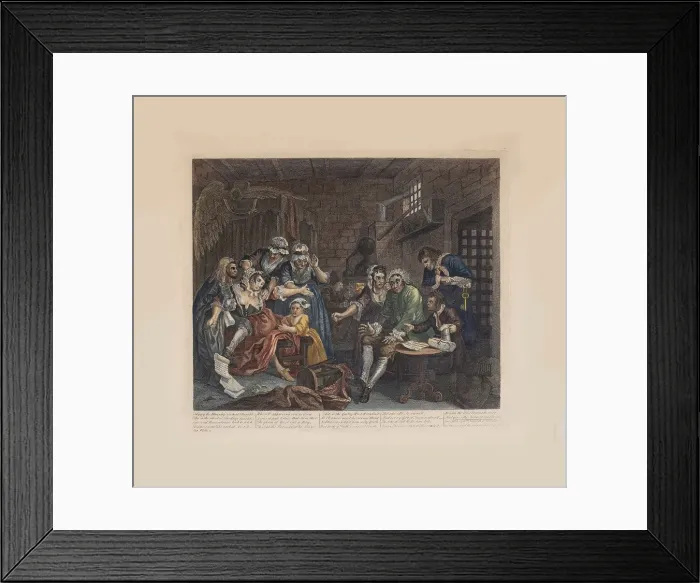 Framed Print : A Rakes Progress, Plate 7: The Prison Scene, ca 1735. Creator: Hogarth Framed Print : A Rakes Progress, Plate 7: The Prison Scene, ca 1735. Creator: Hogarth