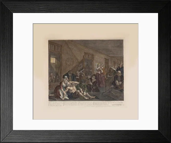 Framed Print : A Rakes Progress, Plate 8: In The Madhouse, ca 1735. Creator: Hogarth Framed Print : A Rakes Progress, Plate 8: In The Madhouse, ca 1735. Creator: Hogarth