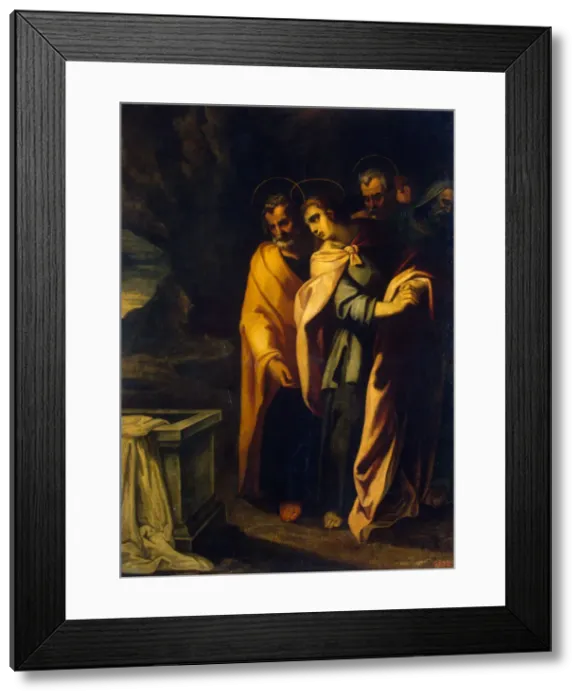 Framed Print : Apostles at the Tomb of Jesus, 1590s. Creator: Ribalta, Francisco (1565-1628) Framed Print : Apostles at the Tomb of Jesus, 1590s. Creator: Ribalta, Francisco (1565-1628)