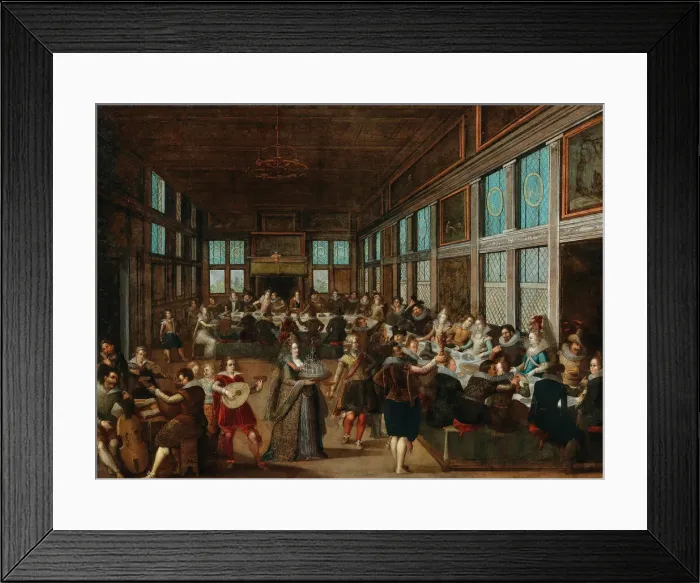 Framed Print : Wedding society, 1605. Creator: Caullery, Louis, de (ca 1580-1621) Framed Print : Wedding society, 1605. Creator: Caullery, Louis, de (ca 1580-1621)