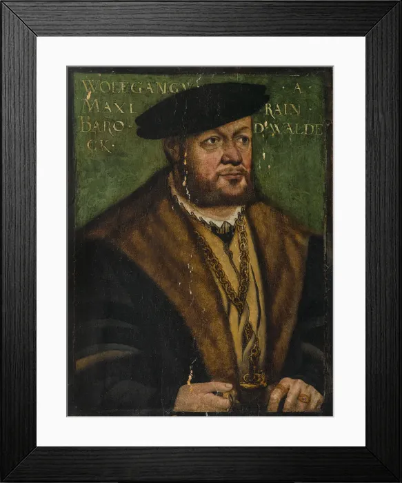 Framed Print : Wolf von Maxlrain (c. 1500-1561), Freiherr of Waldeck, ca 1530. Creator: Anonymous Framed Print : Wolf von Maxlrain (c. 1500-1561), Freiherr of Waldeck, ca 1530. Creator: Anonymous