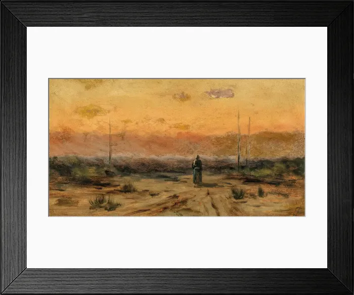 Framed Print : Woman on the seashore at sunrise. Creator: Schikaneder, Jakub (1855-1924) Framed Print : Woman on the seashore at sunrise. Creator: Schikaneder, Jakub (1855-1924)