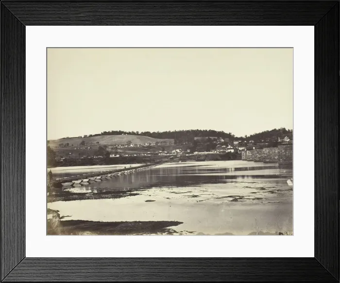 Framed Print : Pontoon Bridge Across the Potomac, at Berlin, November 1862. Creator: Alexander Gardner Framed Print : Pontoon Bridge Across the Potomac, at Berlin, November 1862. Creator: Alexander Gardner