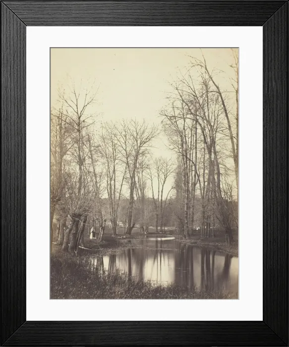 Framed Print : Etang et Fermiere (Pool and Farmers Wife), c. 1865. Creator: Constant Alexandre Famin Framed Print : Etang et Fermiere (Pool and Farmers Wife), c. 1865. Creator: Constant Alexandre Famin