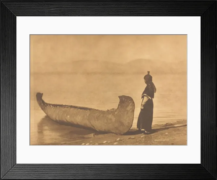 Framed Print : On the Shore of the Lake - Kutenai, 1910. Creator: Edward Sheriff Curtis Framed Print : On the Shore of the Lake - Kutenai, 1910. Creator: Edward Sheriff Curtis