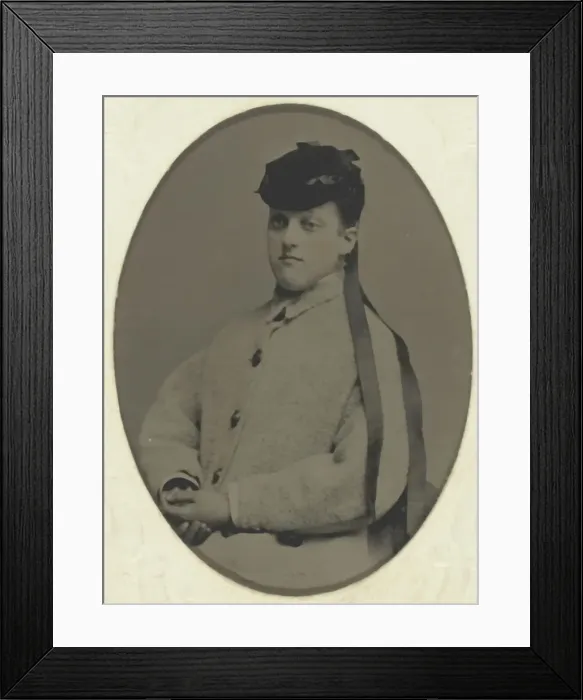Framed Print : Untitled (Portrait of a Woman in a Hat), 1840-1900. Creator: Unknown Framed Print : Untitled (Portrait of a Woman in a Hat), 1840-1900. Creator: Unknown