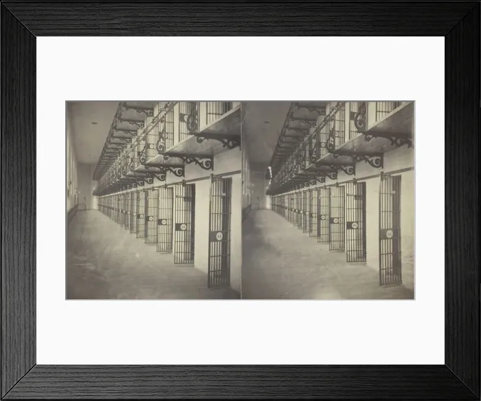 Framed Print : Untitled [interior of a prison, 1875 / 99. Creator: Unknown Framed Print : Untitled [interior of a prison, 1875 / 99. Creator: Unknown
