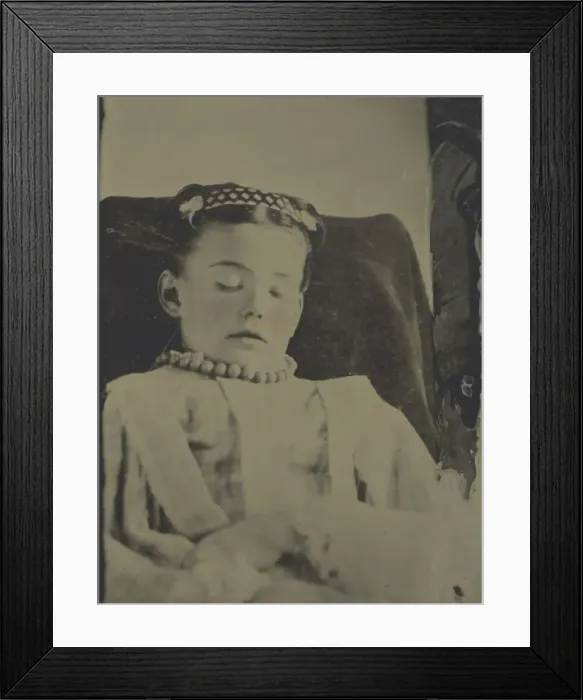 Framed Print : Untitled (postmortem portrait of a child), c. 1870. Creator: Unknown Framed Print : Untitled (postmortem portrait of a child), c. 1870. Creator: Unknown