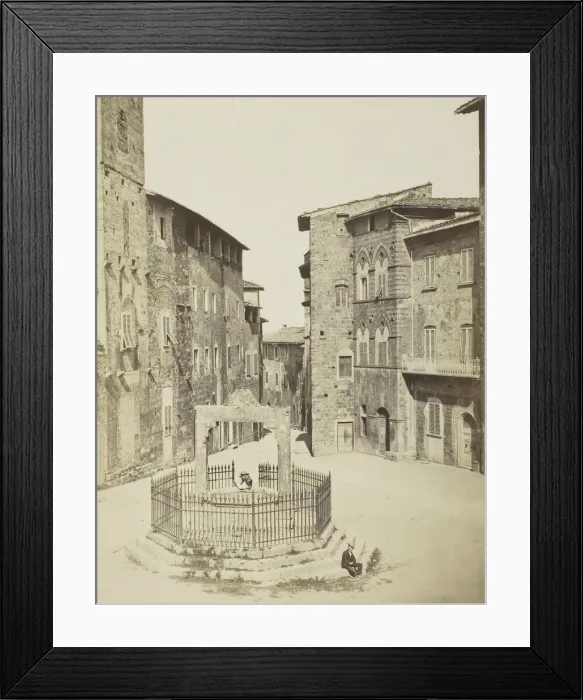 Framed Print : San Gimignano, Piazza Cavour, gia della cisterna, 1850-1900. Creator: Unknown Framed Print : San Gimignano, Piazza Cavour, gia della cisterna, 1850-1900. Creator: Unknown
