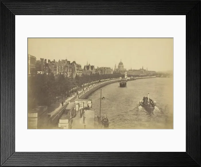 Framed Print : Thames Embankment, 1850-1900. Creator: Unknown Framed Print : Thames Embankment, 1850-1900. Creator: Unknown