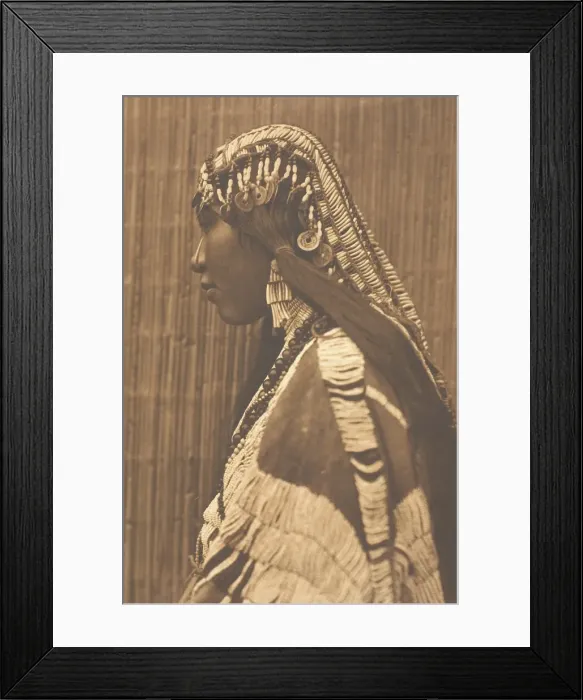 Framed Print : Wishham Girl, Profile, 1910. Creator: Edward Sheriff Curtis Framed Print : Wishham Girl, Profile, 1910. Creator: Edward Sheriff Curtis