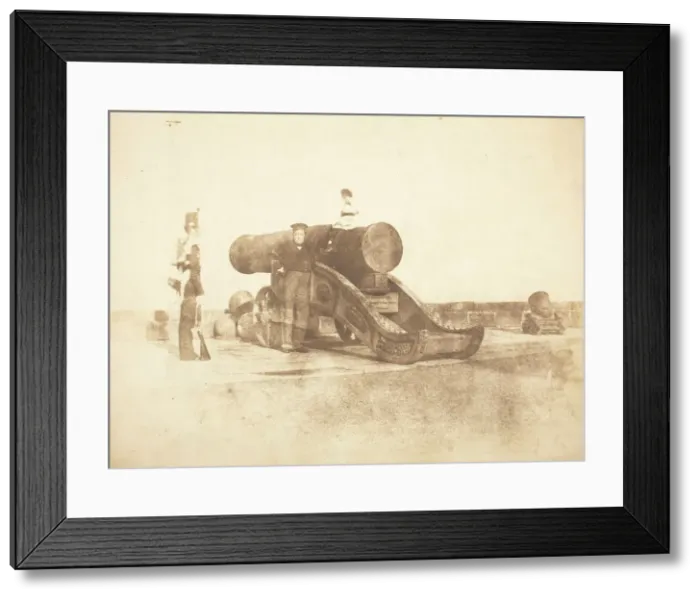 Framed Print : The cannon Mons Meg at Edinburgh Castle, and a private in the 2nd battalion of Royal Framed Print : The cannon Mons Meg at Edinburgh Castle, and a private in the 2nd battalion of Royal
