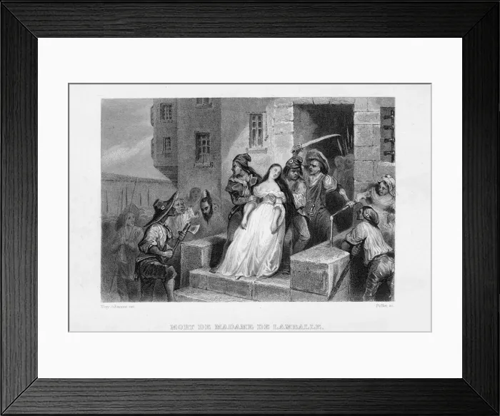 Framed Print : Death of Madame de Lamballe, 1834-1836. Creator: Johannot, Tony (1803-1852)
