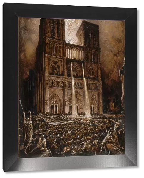 Attack on Notre-Dame. The Hunchback of Notre-Dame by Victor Hugo, ca 1877