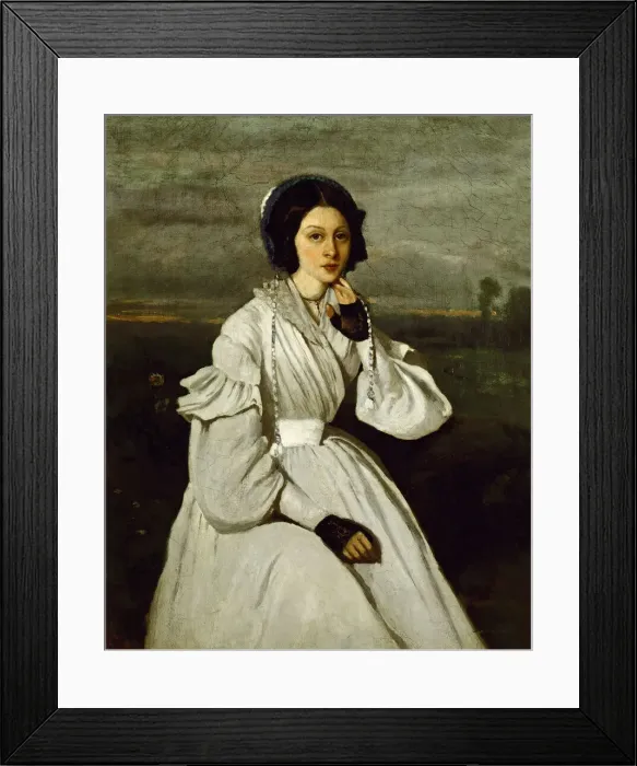 Framed Print : Claire Sennegon, 1837. Creator: Corot, Jean-Baptiste Camille (1796-1875) Framed Print : Claire Sennegon, 1837. Creator: Corot, Jean-Baptiste Camille (1796-1875)