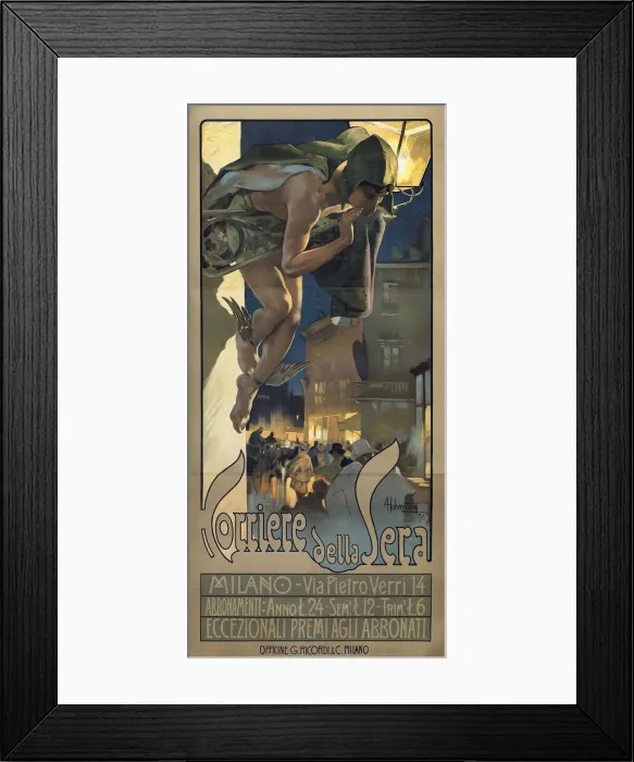 Framed Print : Corriere della Sera, 1898. Creator: Hohenstein, Adolfo (1854-1928) Framed Print : Corriere della Sera, 1898. Creator: Hohenstein, Adolfo (1854-1928)