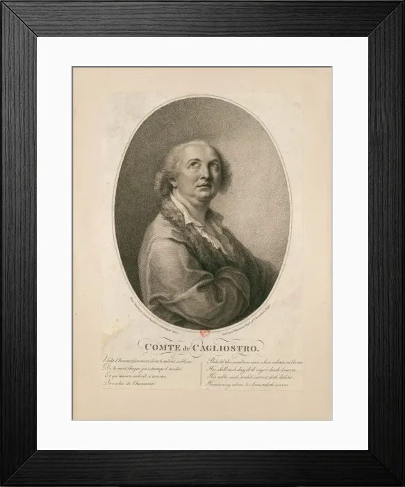 Framed Print : Count Alessandro di Cagliostro (1743-1795). Creator: Bartolozzi, Francesco (1728-1813) Framed Print : Count Alessandro di Cagliostro (1743-1795). Creator: Bartolozzi, Francesco (1728-1813)