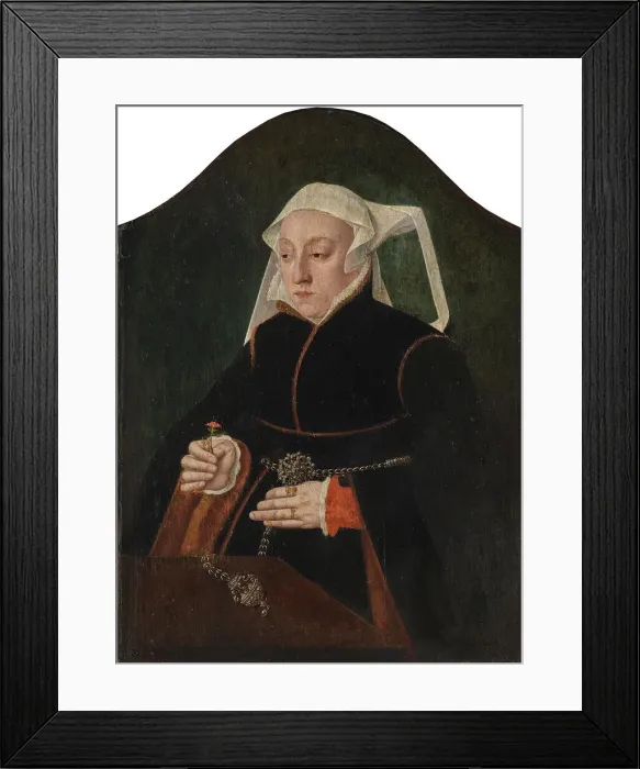 Framed Print : Female portrait. Creator: Bruyn, Bartholomaus (Barthel), the Younger (c Framed Print : Female portrait. Creator: Bruyn, Bartholomaus (Barthel), the Younger (c