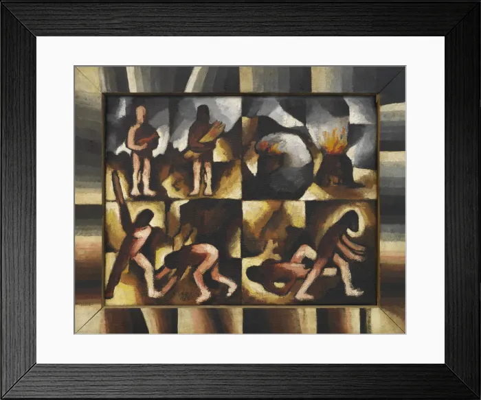 Framed Print : Cain and Abel (Old Testament cycle), 1918. Creator: Segal, Arthur (1875-1944) Framed Print : Cain and Abel (Old Testament cycle), 1918. Creator: Segal, Arthur (1875-1944)