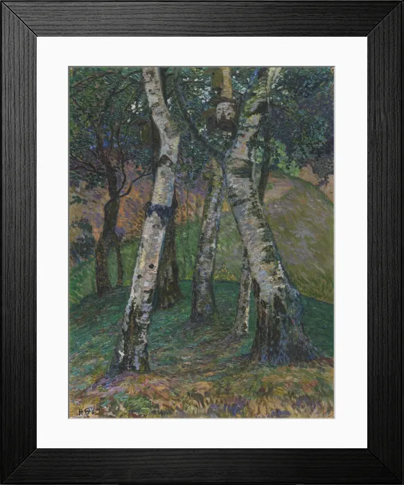 Framed Print : Birches at the Barkenhoff, 1913. Creator: Vogeler, Heinrich (1872-1942) Framed Print : Birches at the Barkenhoff, 1913. Creator: Vogeler, Heinrich (1872-1942)
