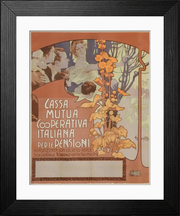 Framed Print : Cassa nazionale mutua cooperativa per le pensioni, 1898 Framed Print : Cassa nazionale mutua cooperativa per le pensioni, 1898
