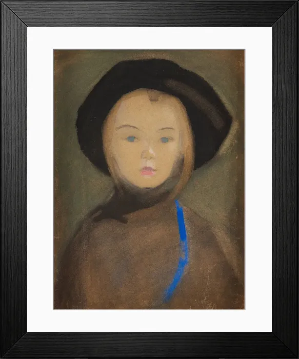 Framed Print : Girl with Blue Ribbon, 1909. Creator: Schjerfbeck, Helene (1862-1946) Framed Print : Girl with Blue Ribbon, 1909. Creator: Schjerfbeck, Helene (1862-1946)
