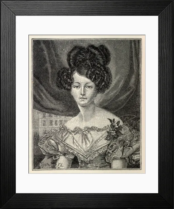 Framed Print : Augusta of Saxe-Weimar-Eisenach as Princess of Prussia, 1829 Framed Print : Augusta of Saxe-Weimar-Eisenach as Princess of Prussia, 1829