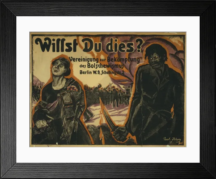 Framed Print : Do you want this? Union to combating Bolshevism, 1919. Creator: Helwig-Strehl Framed Print : Do you want this? Union to combating Bolshevism, 1919. Creator: Helwig-Strehl