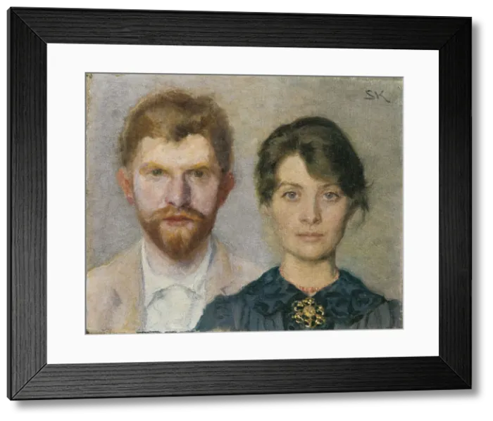 Framed Print : Double portrait of Marie and Peder Severin Kroyer, 1890. Creator: Kroyer, Peder Severin (1851-1909) Framed Print : Double portrait of Marie and Peder Severin Kroyer, 1890. Creator: Kroyer, Peder Severin (1851-1909)